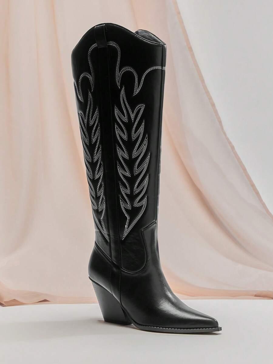 SHEIN CZARNE KOZAKI KOWBOJKI W01__39