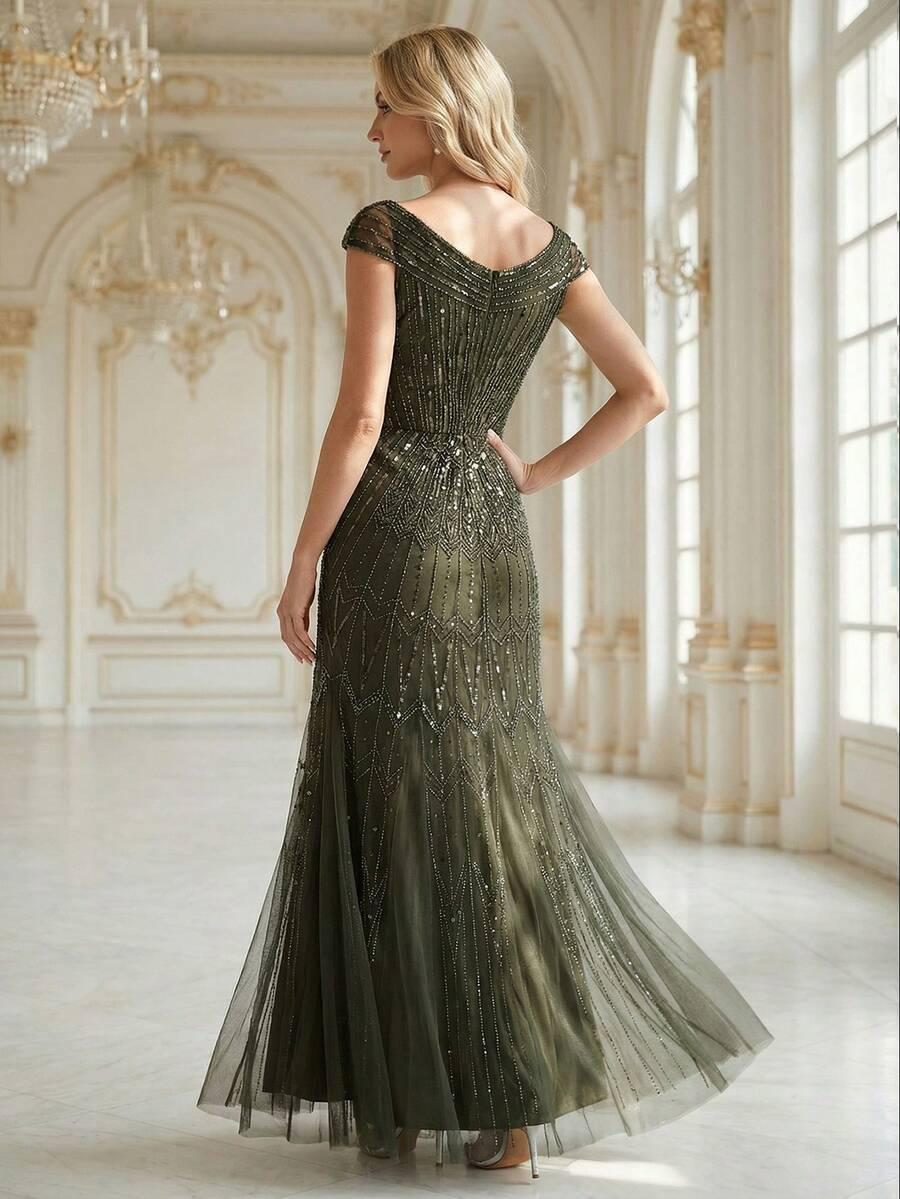 SHEIN ZIELONA MAXI SUKIENKA S06__L