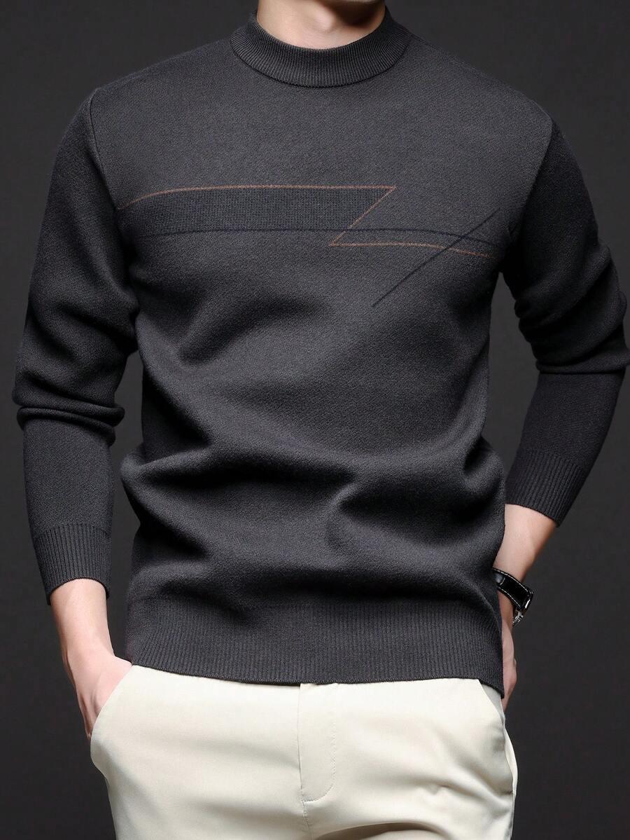 SHEIN SZARY SWETER OKRĄGŁY DEKOLT S06__L