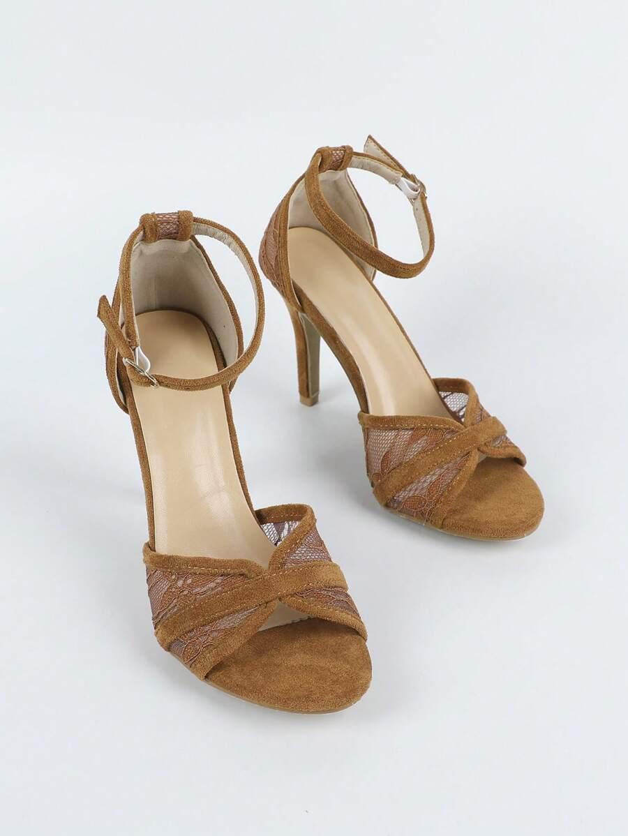 SHEIN BRĄZOWE SANDAŁY OBCAS S06__38