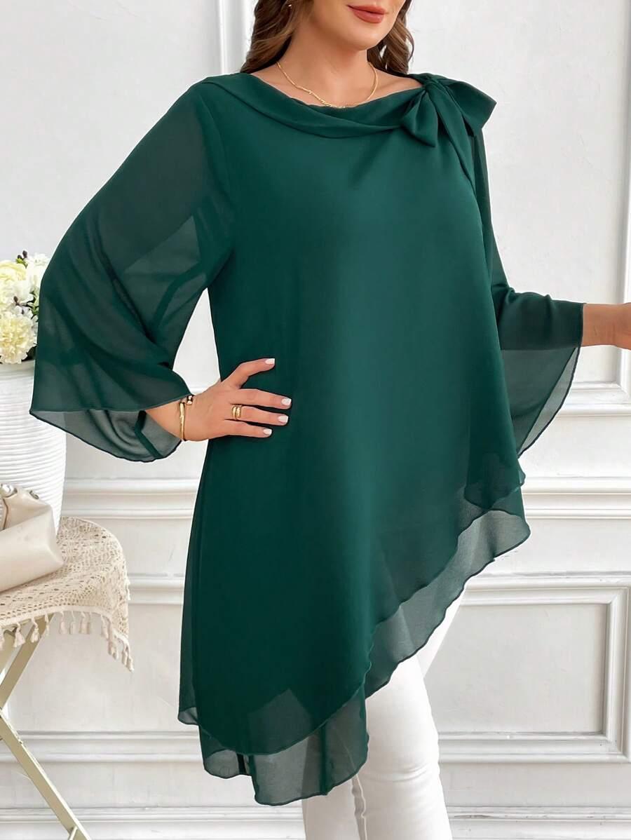 REFLORA ZIELONA ASYMETRYCZNA BLUZKA S06__52
