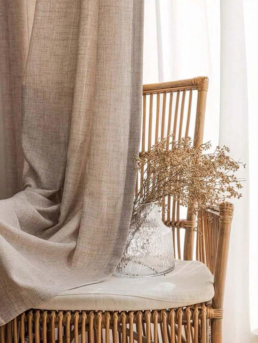 SHEIN BEŻOWA ZASŁONA TEKSTURA S07__132X241CM