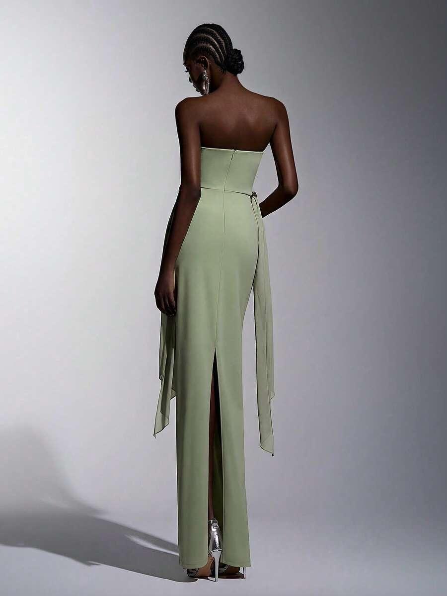SHEIN ZIELONA MAXI SUKIENKA S06__M