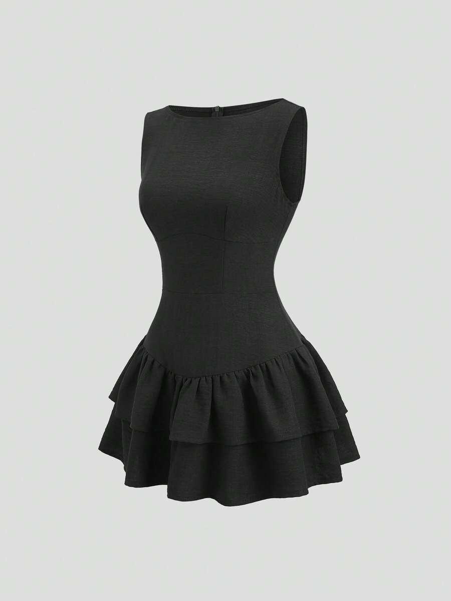SWEETRA CZARNA MINI SUKIENKA S06__S