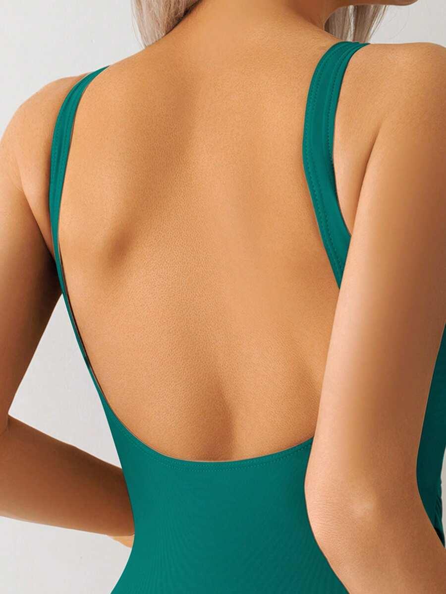 SHEIN ZIELONY KOSTIUM KĄPIELOWY JEDNOCZĘŚCIOWY S09__L