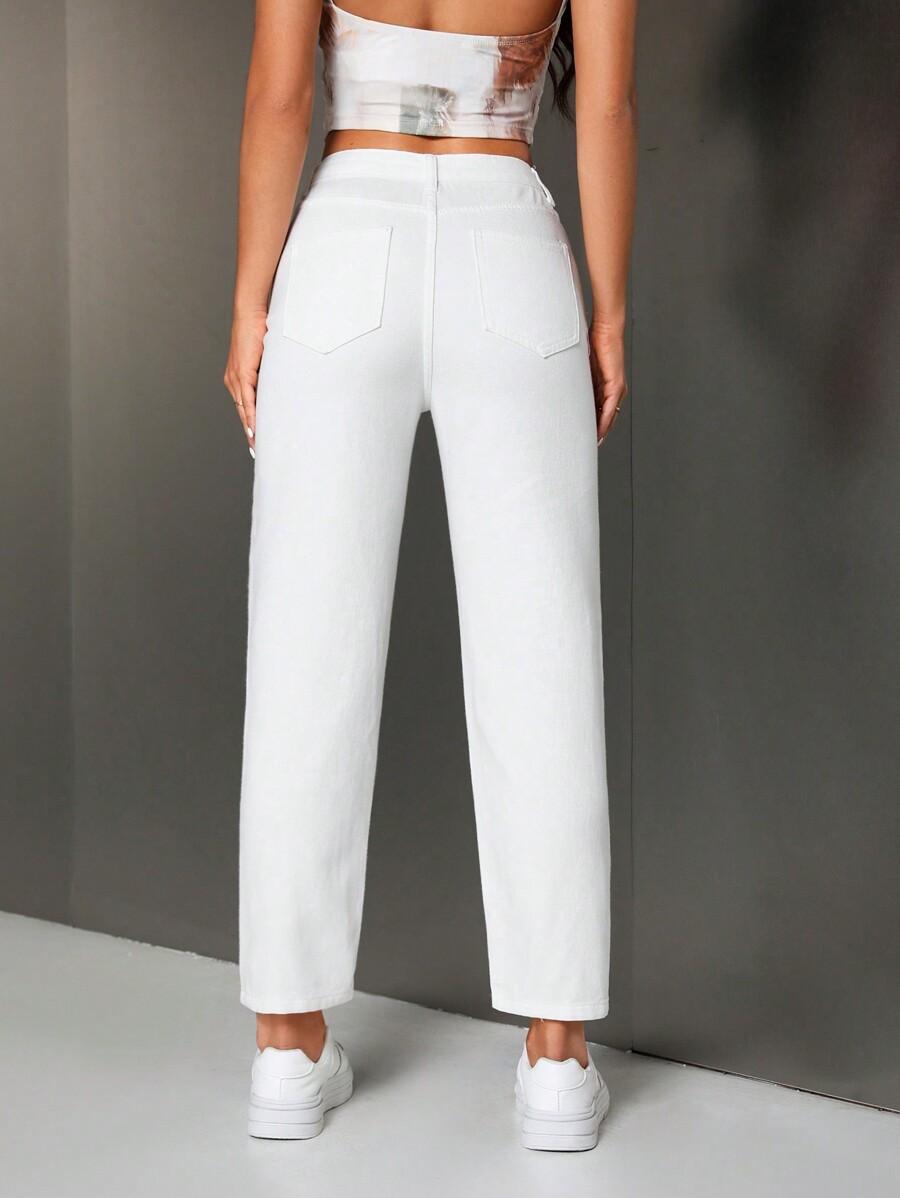 SHEIN BIAŁE SPODNIE JEANS S06__S