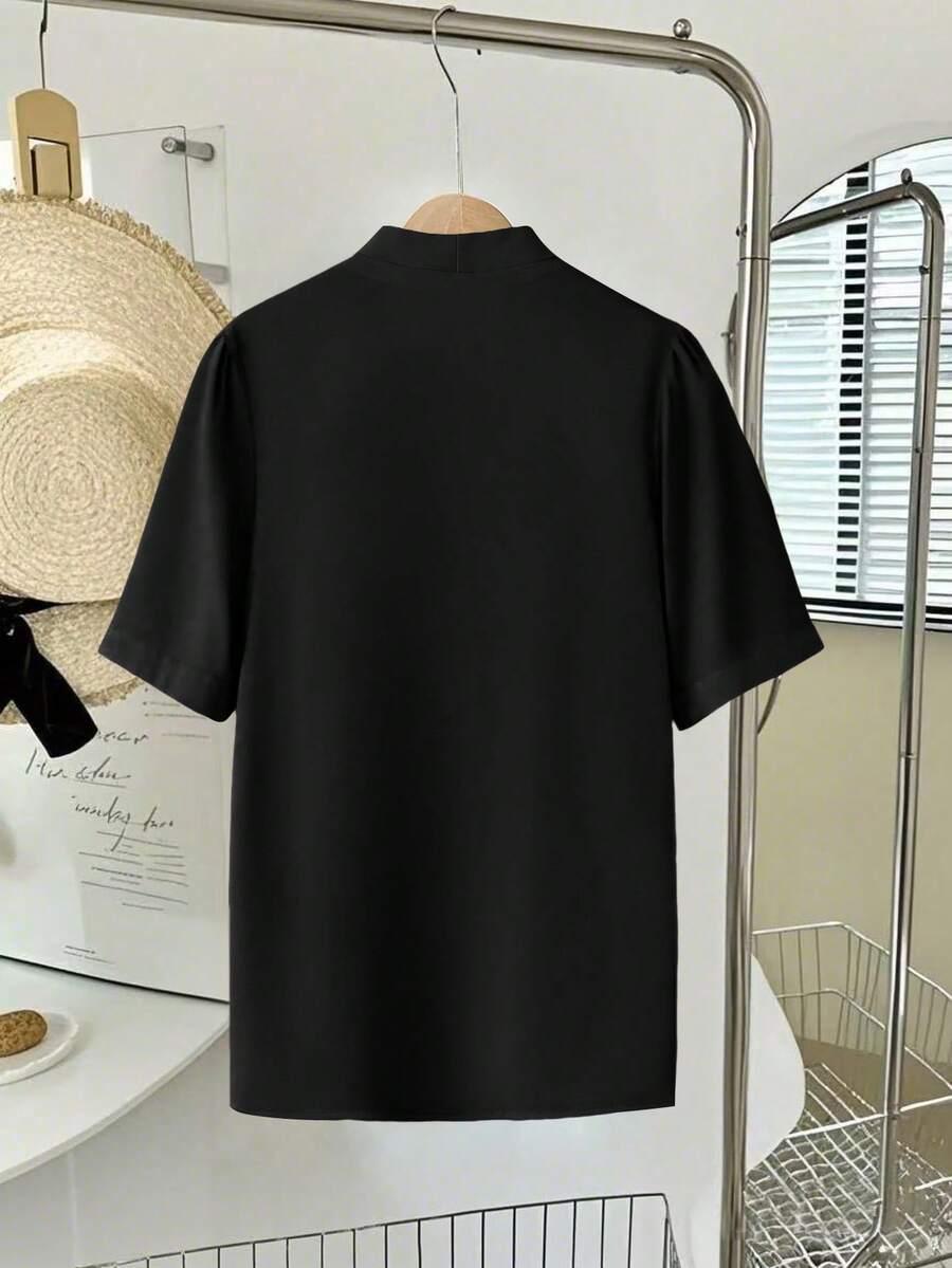 SHEIN CZARNA BLUZKA GUZIKI S06__S