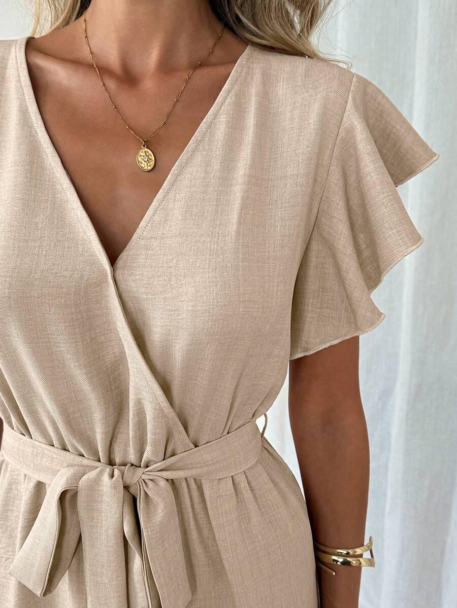 SHEIN BEŻOWY KOMBINEZON CASUAL S06__XL