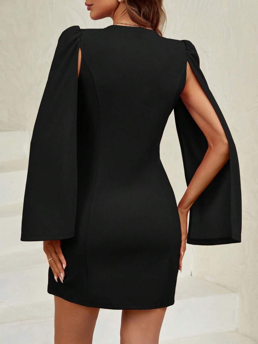 SHEIN CZARNA MINI SUKIENKA GUZIKI S06__S