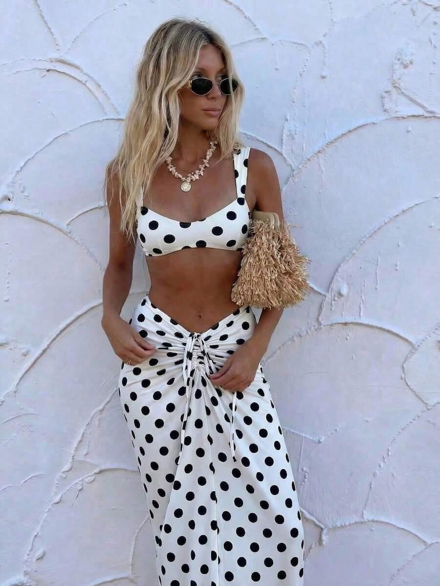 SHEIN GÓRA OD BIKINI SPÓDNICA KOMPLET S09__M