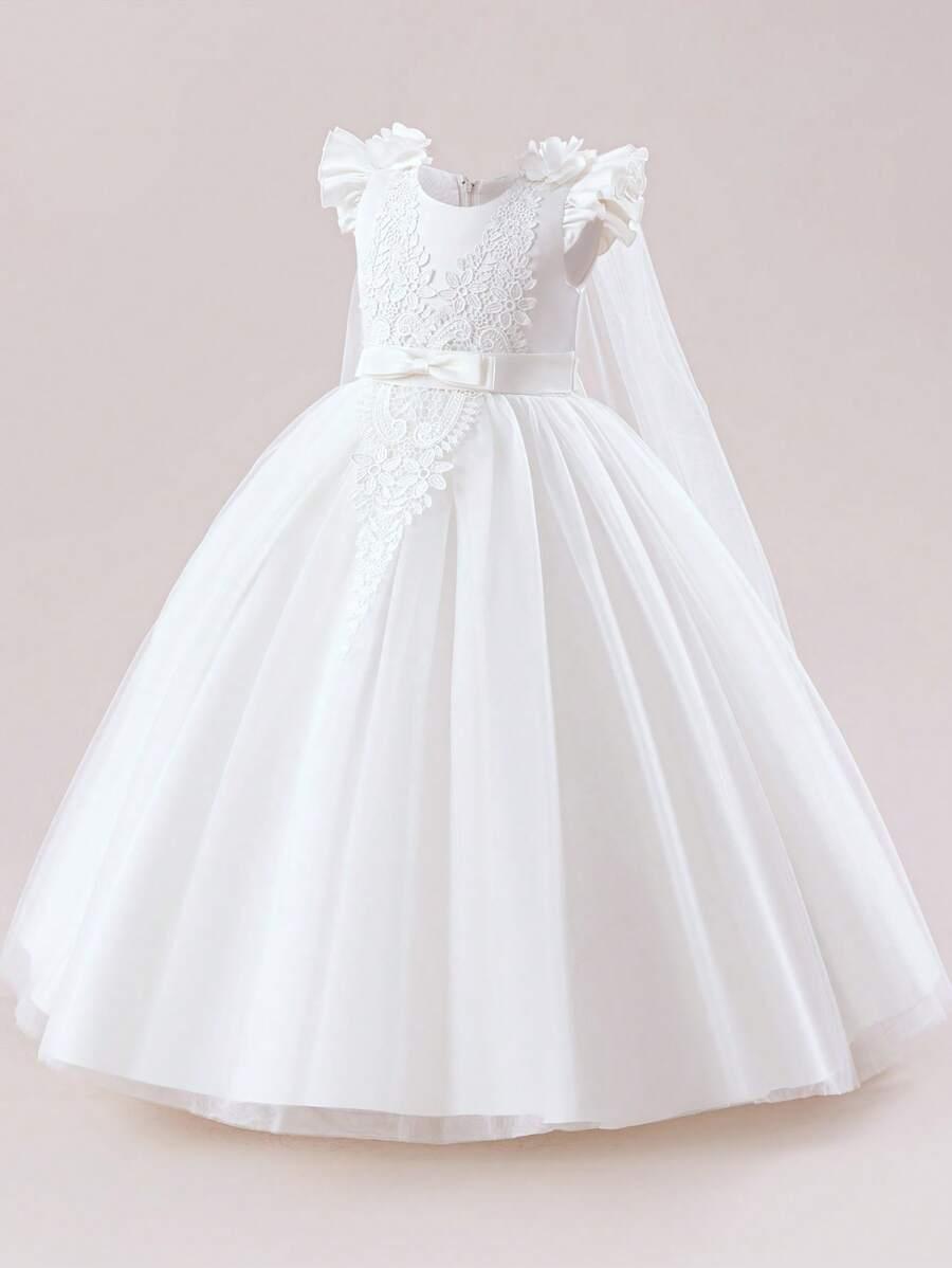 SHEIN BIAŁA SUKIENKA KOKARDA S06__150