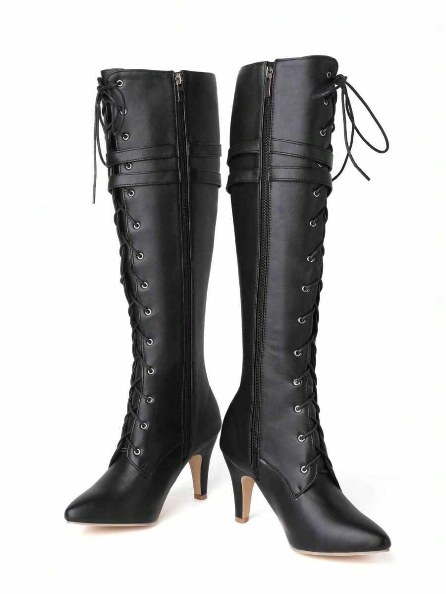 SHEIN CZARNE KOZAKI IMITACJA SKÓRY W01__40,5