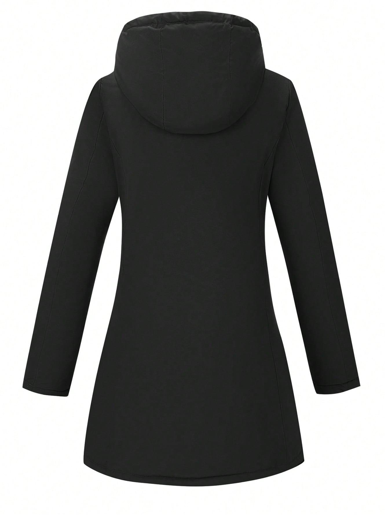 SHEIN DWUSTRONNA CZARNA KURTKA KAPTUR W01__M
