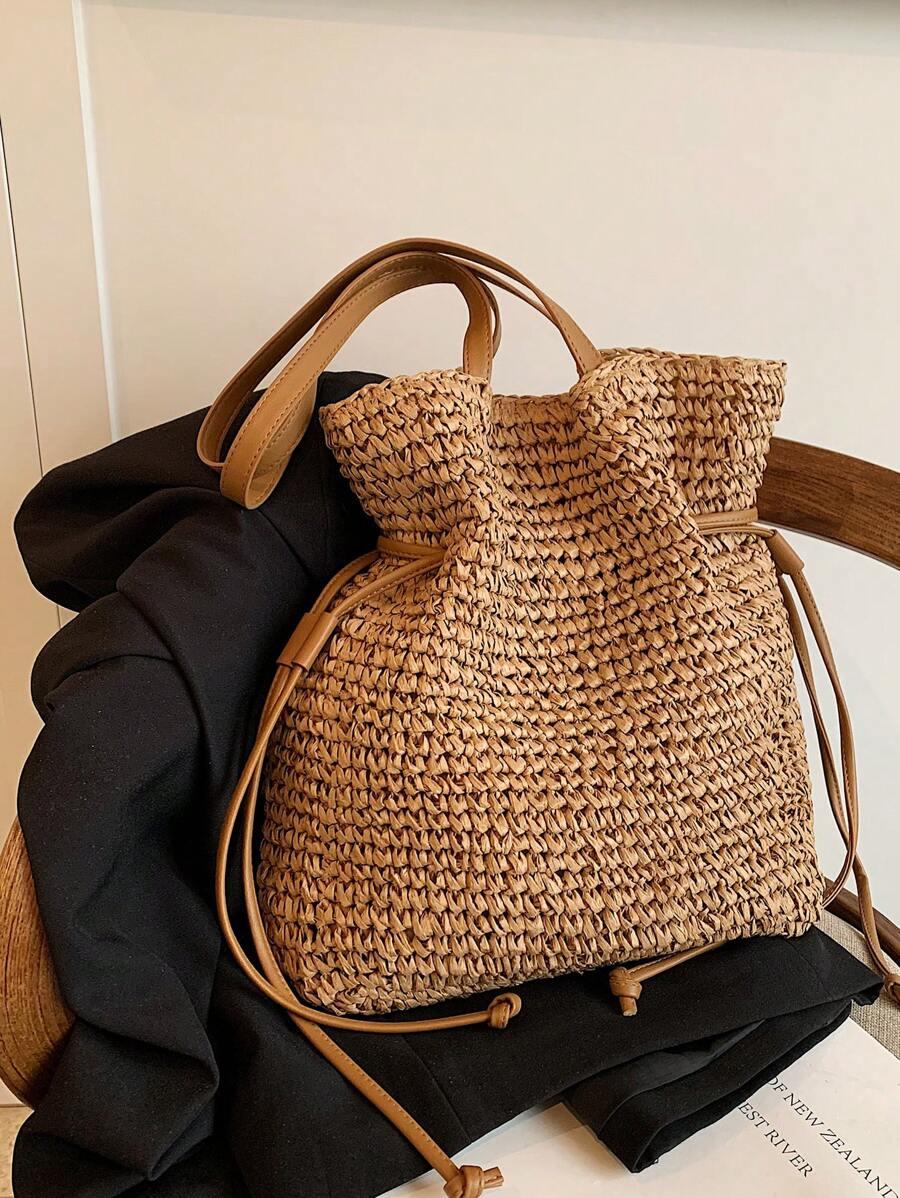 SHEIN BEŻOWA TOREBKA NA RAMIĘ 35X35