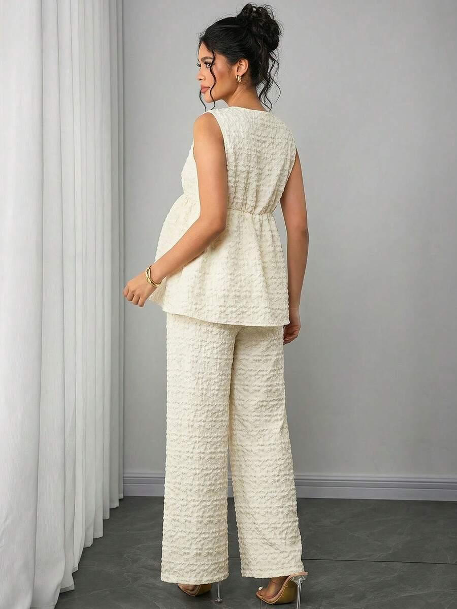 SHEIN CIĄŻOWY KOMPLET BLUZKA SPODNIE S06__M