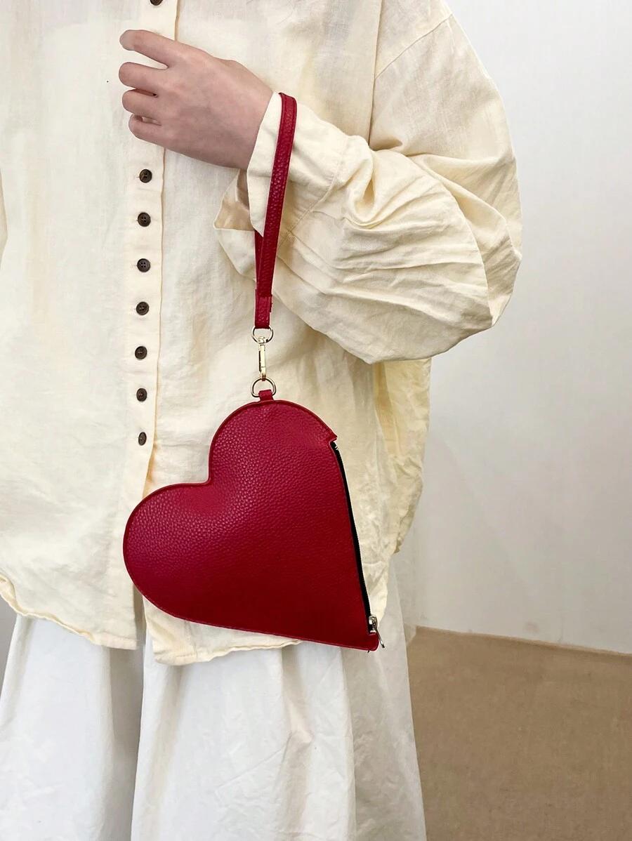 SHEIN CZERWONA TOREBKA KOPERTÓWKA SERCE S07__19X20