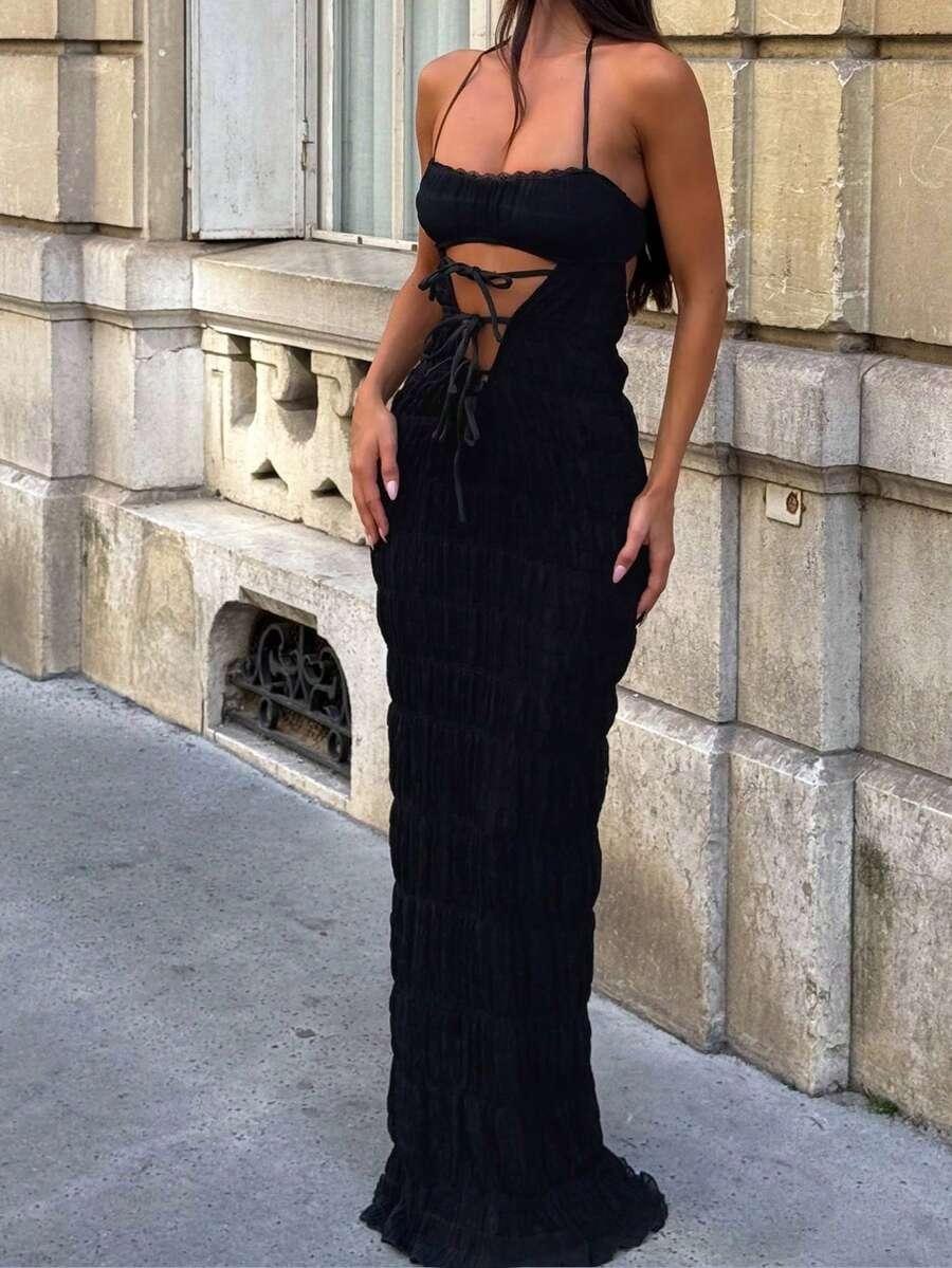 SHEIN CZARNA MAXI SUKIENKA S06__M