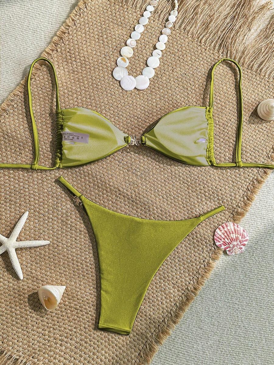 SHEIN ZIELONY DWUCZĘŚCIOWY STRÓJ KĄPIELOWY S09__M