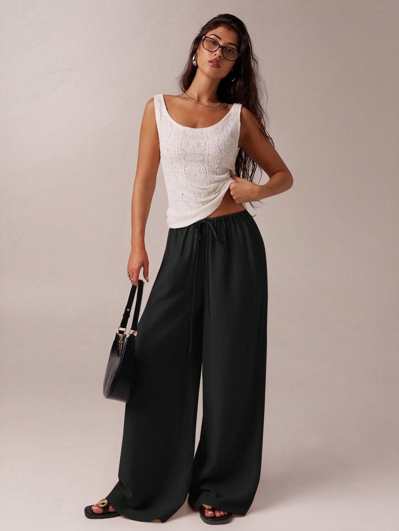 FOREVER 21 CZARNE SPODNIE CASUAL S09__S