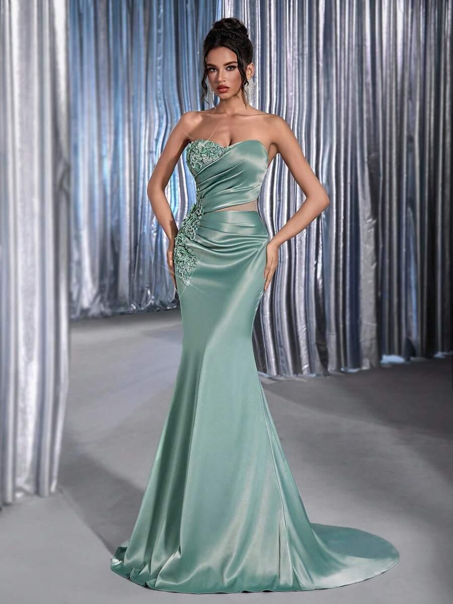 SHEIN ZIELONA MAXI SUKIENKA S06__XS