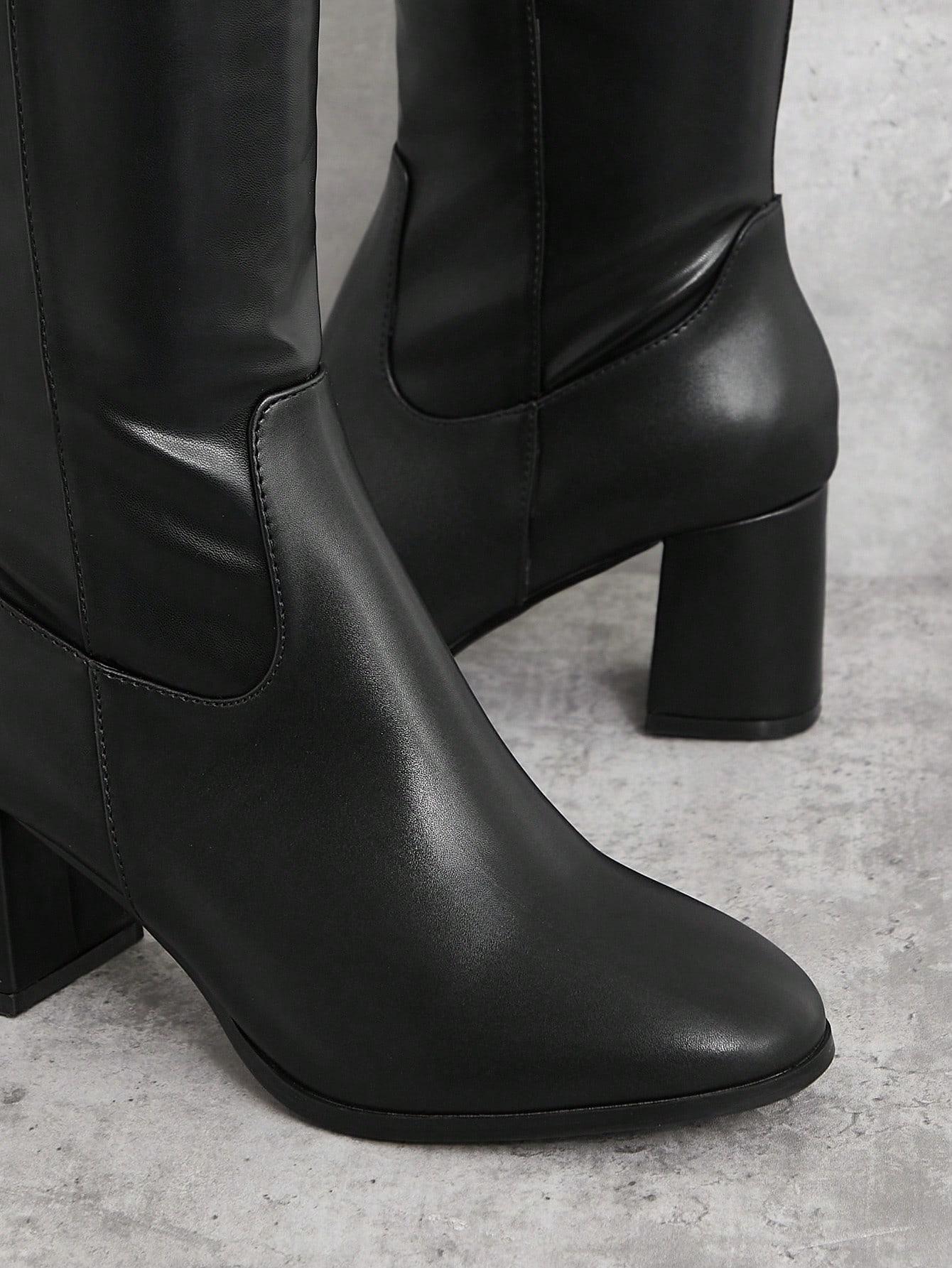 SHEIN CZARNE KOZAKI SKÓRA EKOLOGICZNA W01__38,5