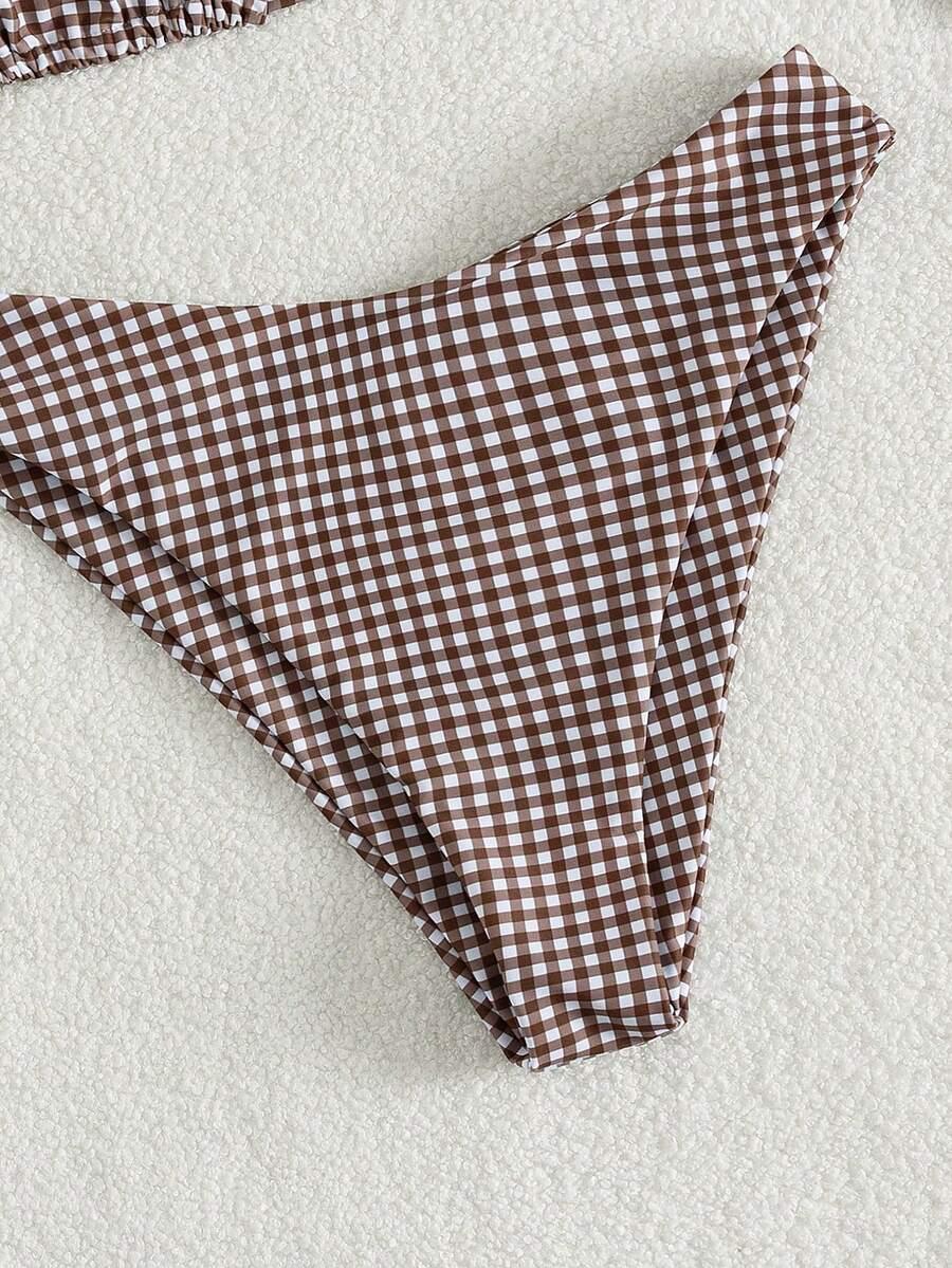 SHEIN DWUCZĘŚCIOWY STRÓJ KĄPIELOWY WZÓR KRATKA S09__S