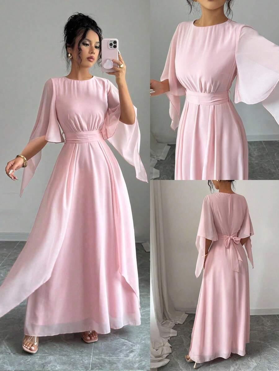 SHEIN RÓŻOWA MAXI SUKIENKA S06__M