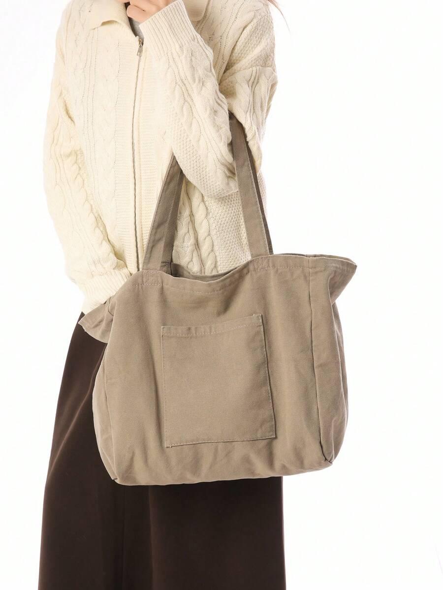 SHEIN BEŻOWA TORBA NA RAMIĘ S07__36X32CM