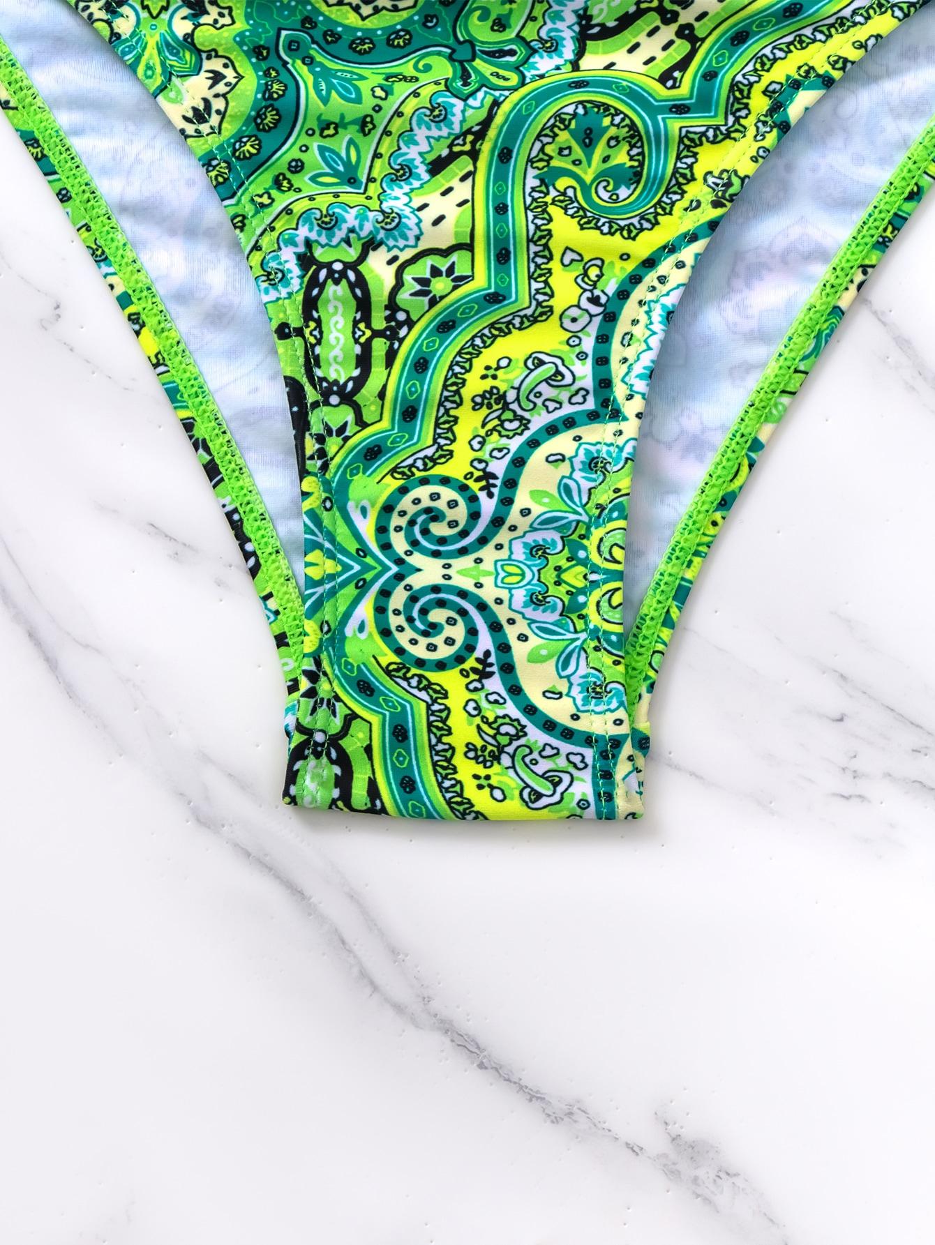 SHEIN WIĄZANY DWUCZĘŚCIOWY STRÓJ KĄPIELOWY PRINT S09__L