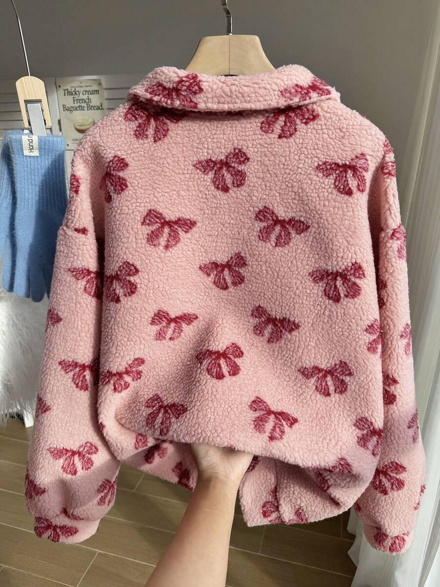 SHEIN RÓŻOWA BLUZA KOKARDKI S06__52