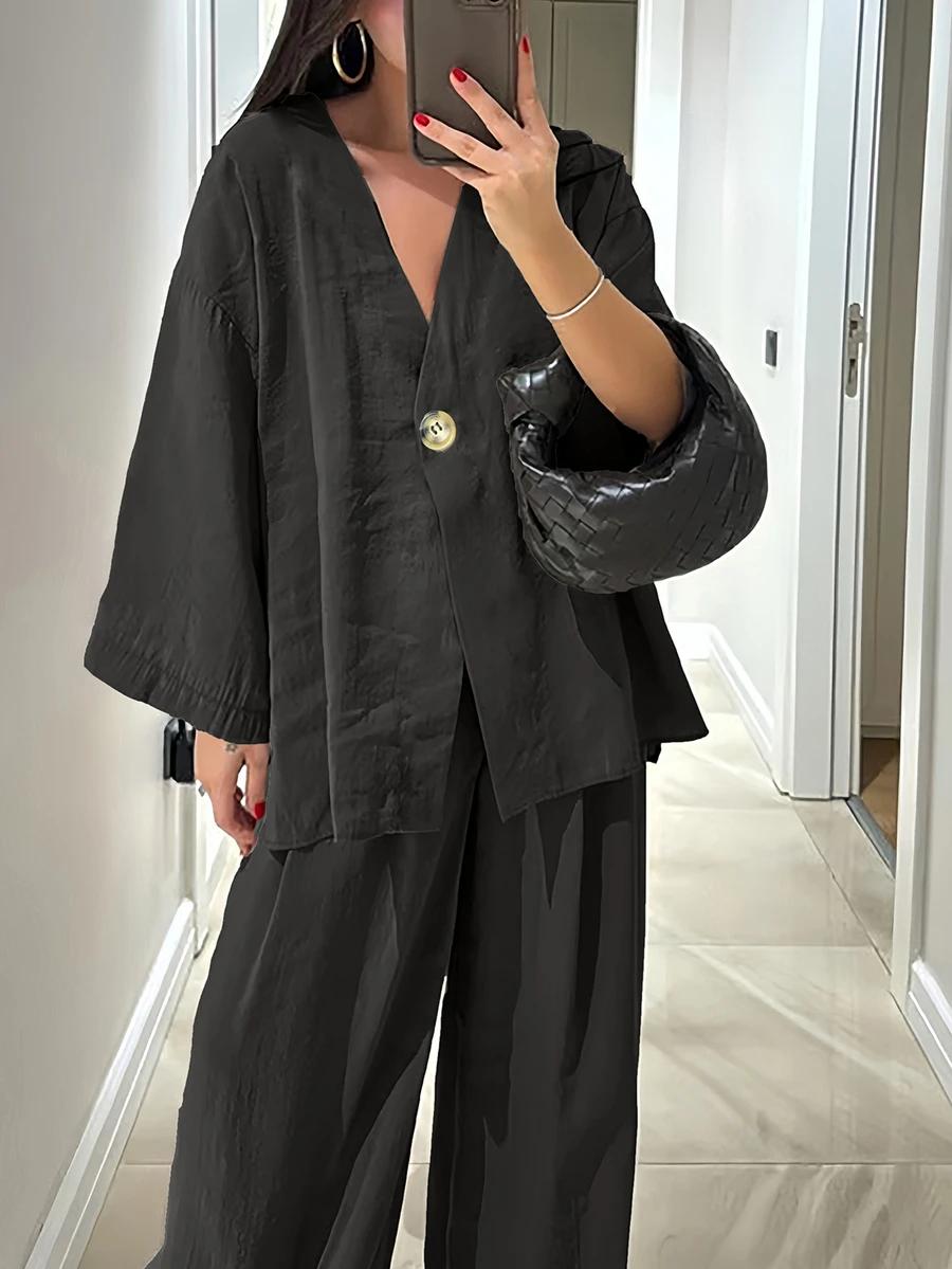 SHEIN KOMPLET BLUZKA SPODNIE PK01__M