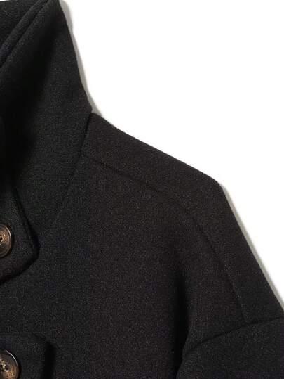 SHEIN CZARNY PŁASZCZ GUZIKI W01__L