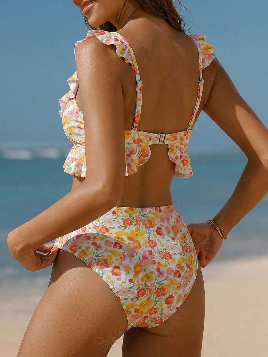 SHEIN DWUCZĘŚCIOWY STRÓJ KĄPIELOWY S09__L