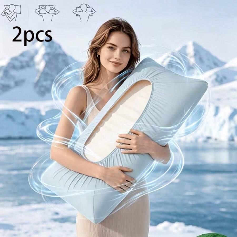 SHEIN NIEBIESKA JEDNORAZOWA POSZEWKA NA PODUSZĘ 2 SZTUKI S07__80X50