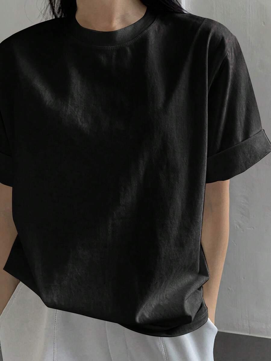 SHEIN CZARNA BLUZKA KRÓTKI RĘKAW S06__XL