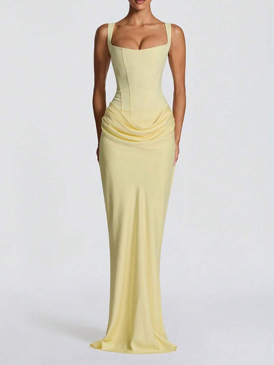 SHEIN ŻÓŁTA MAXI SUKIENKA S06__M