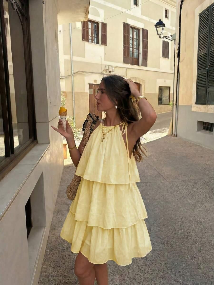 SHEIN ŻÓŁTA MINI SUKIENKA S06__XL