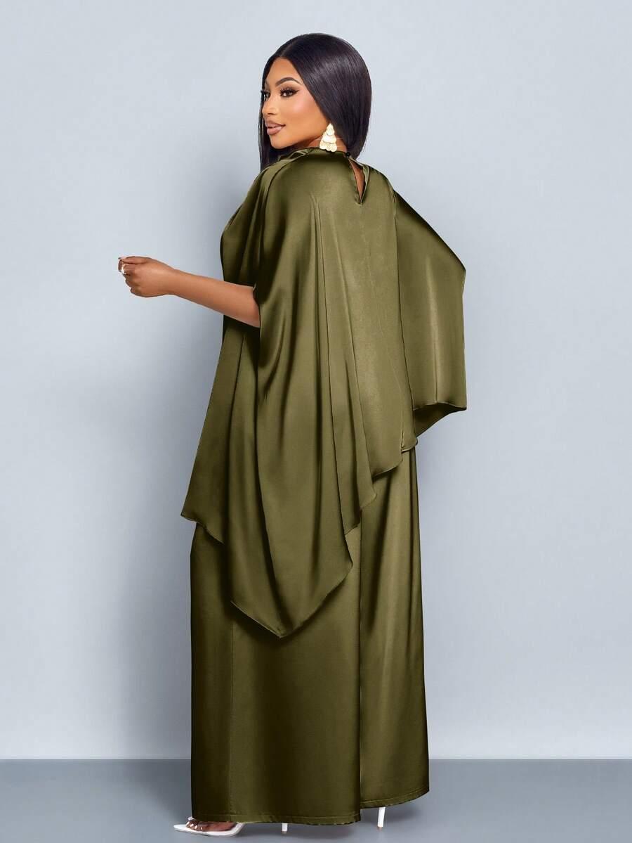 SHEIN ZIELONE SATYNOWE SPODNIE PROSTA NOGAWKA S06__52