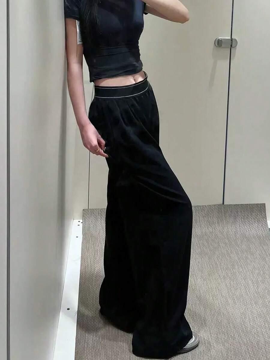 SHEIN CZARNE SPODNIE CASUAL S06__L