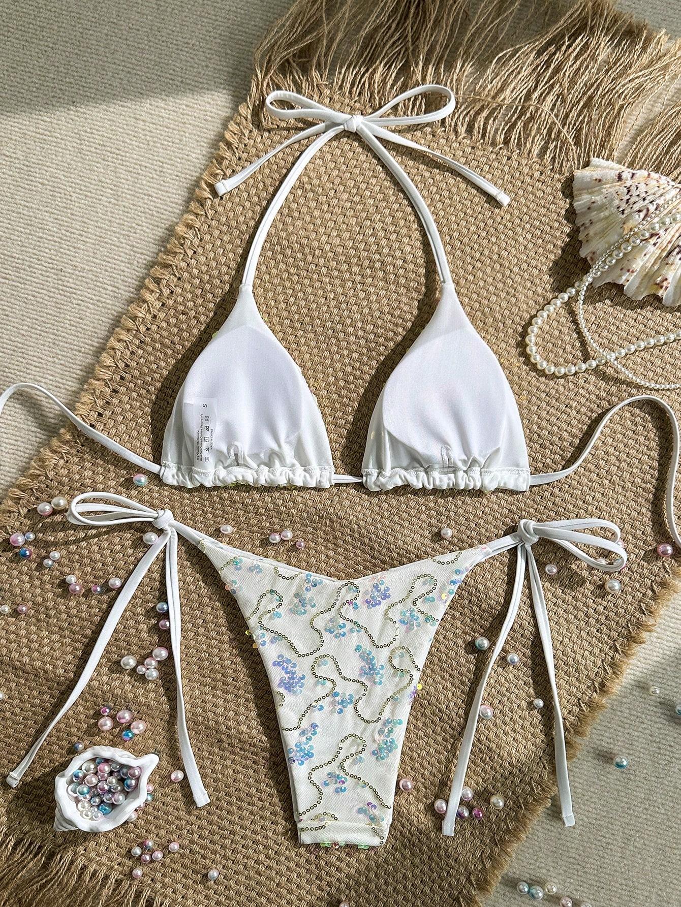SHEIN DWUCZĘŚCIOWY STRÓJ KĄPIELOWY ZDOBIENIA S09__S