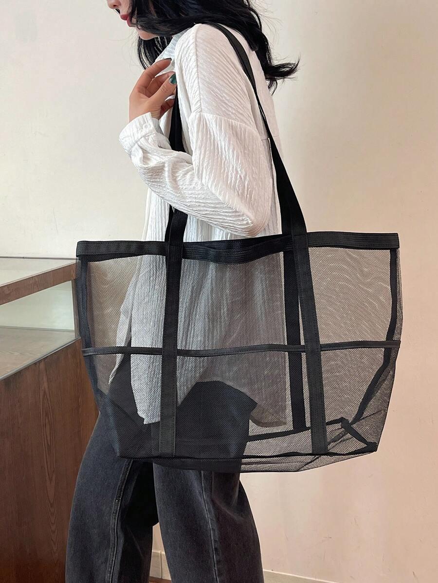 SHEIN CZARNA TORBA NA RAMIĘ S07__59X22X35