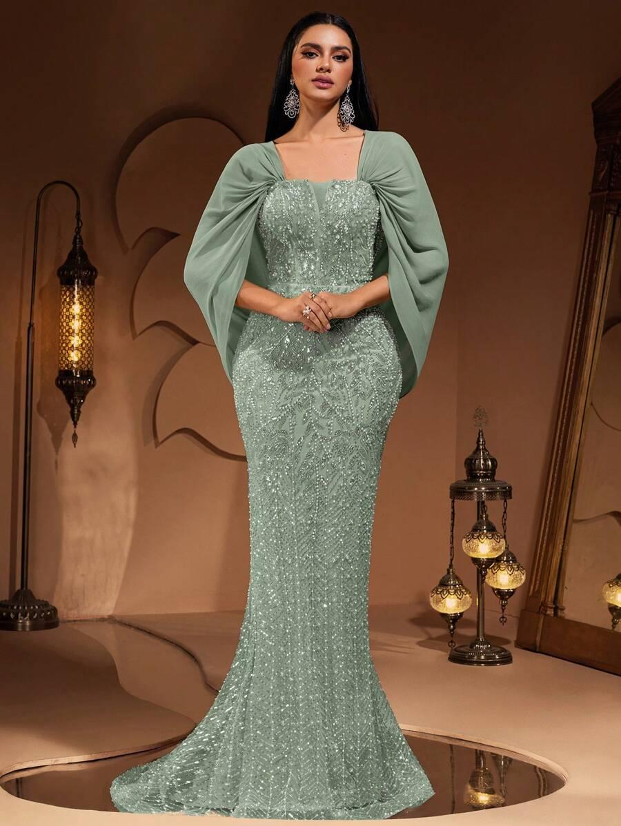 SHEIN ZIELONA MAXI SUKIENKA S06__M
