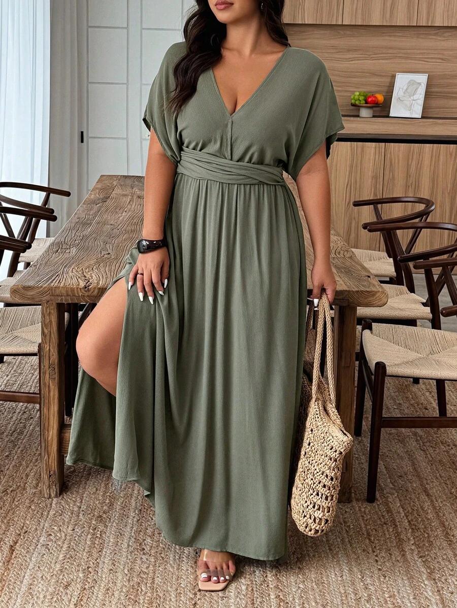 SHEIN ZIELONA MAXI SUKIENKA S06__48