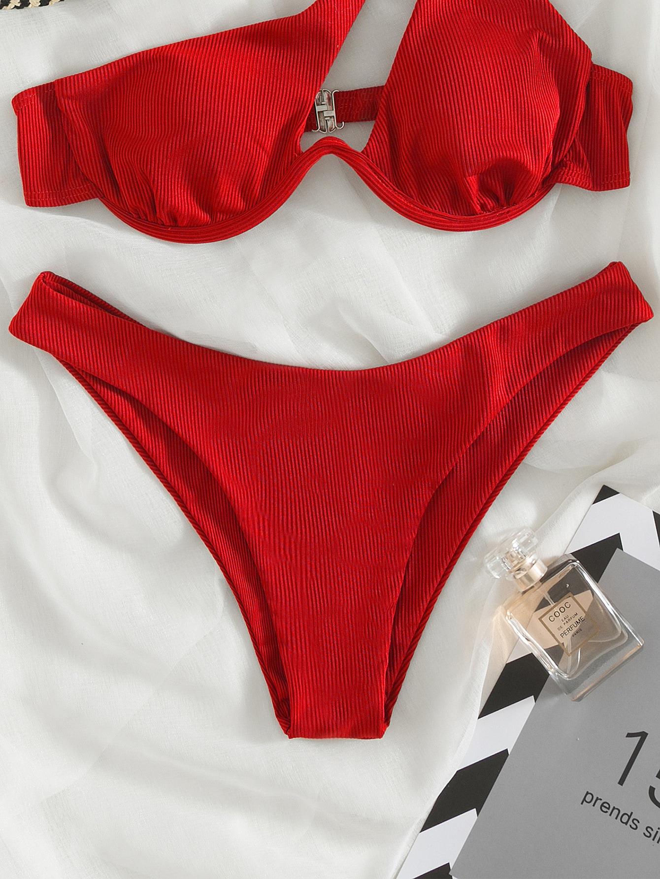 SHEIN DWUCZĘŚCIOWY STRÓJ KĄPIELOWY S09__L