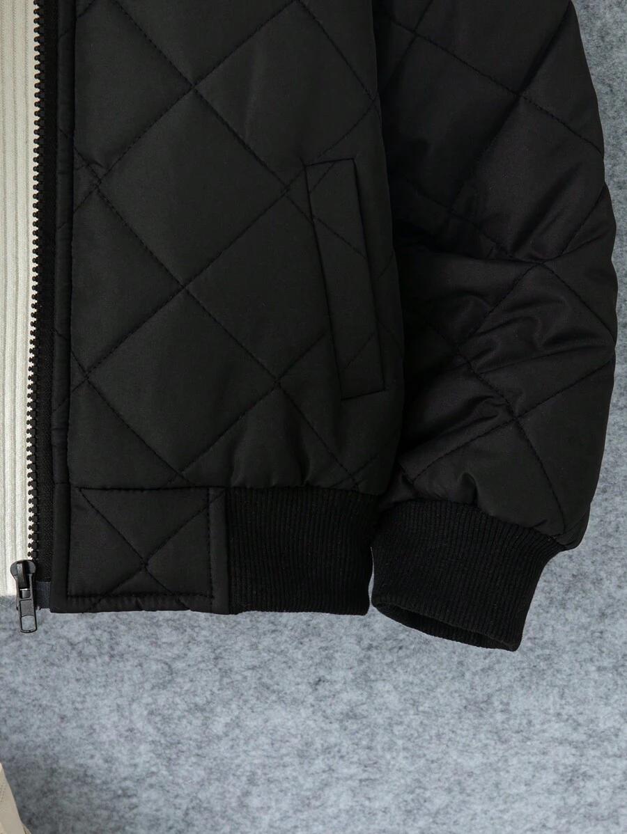 SHEIN CZARNA PIKOWANA KURTKA ZAMEK W01__116-122