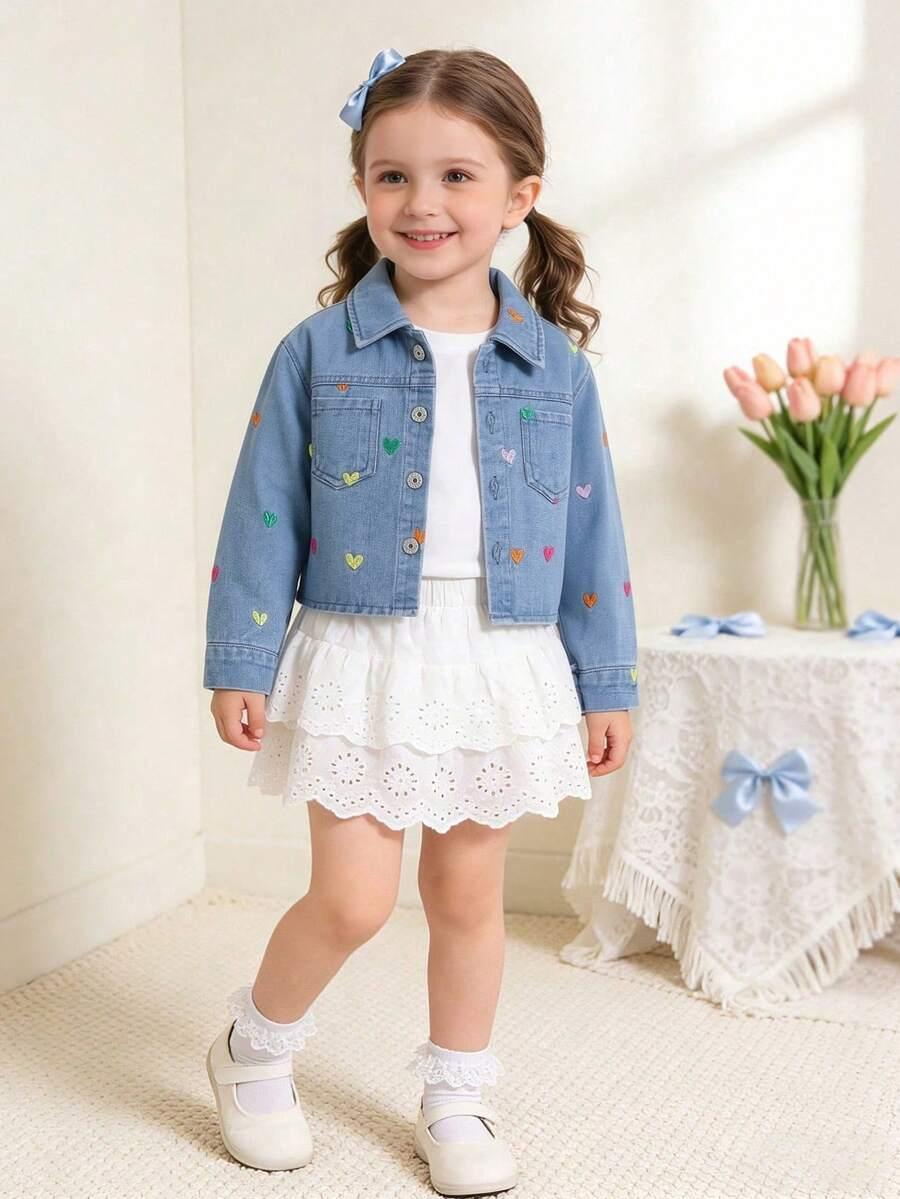SHEIN KURTKA JEANSOWA HAFT SERCA PK01__86-92