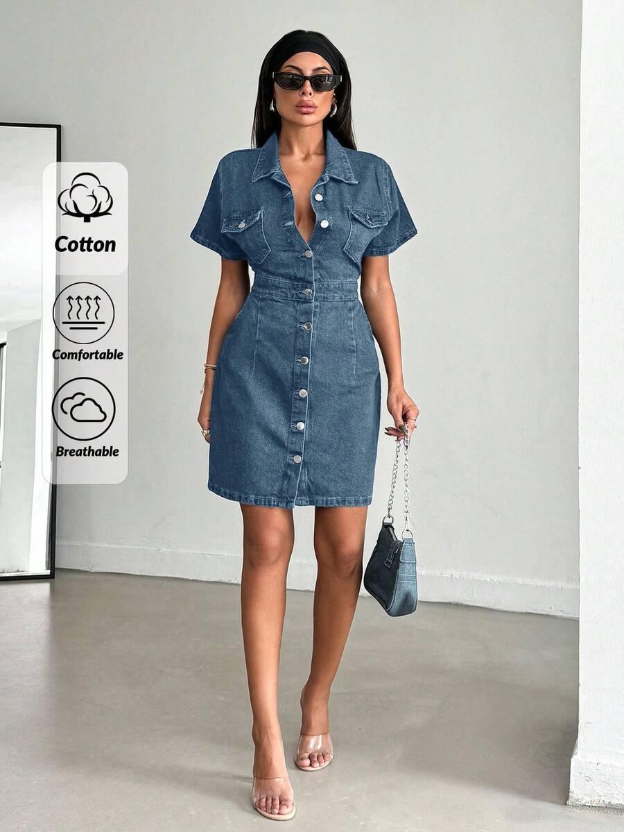 EURMUSE MINI SUKIENKA JEANSOWA S06__L