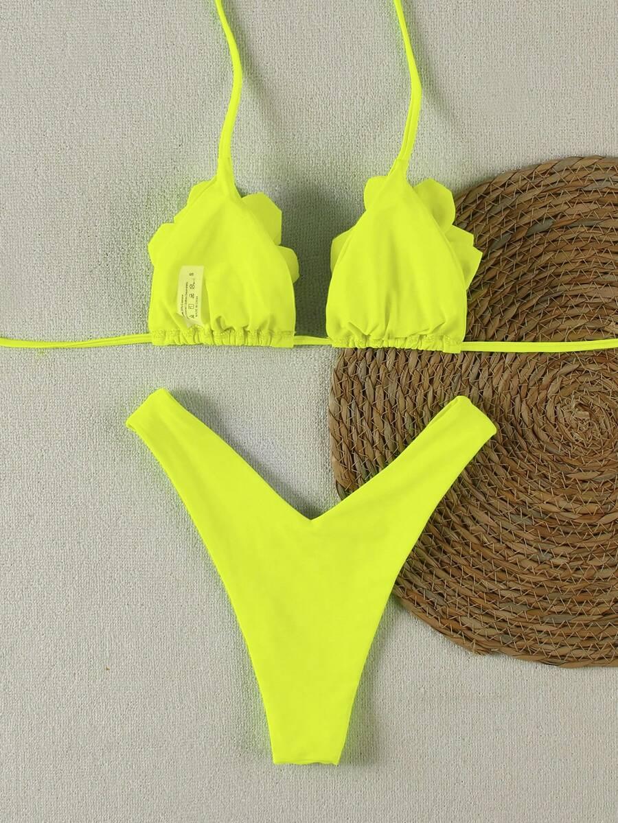 SHEIN ŻÓŁTY DWUCZĘŚCIOWY STRÓJ KĄPIELOWY S09__M