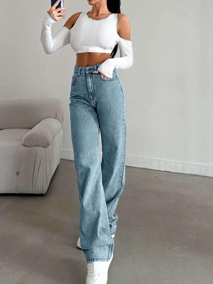 SHEIN NIEBIESKIE SPODNIE JEANS S06__M