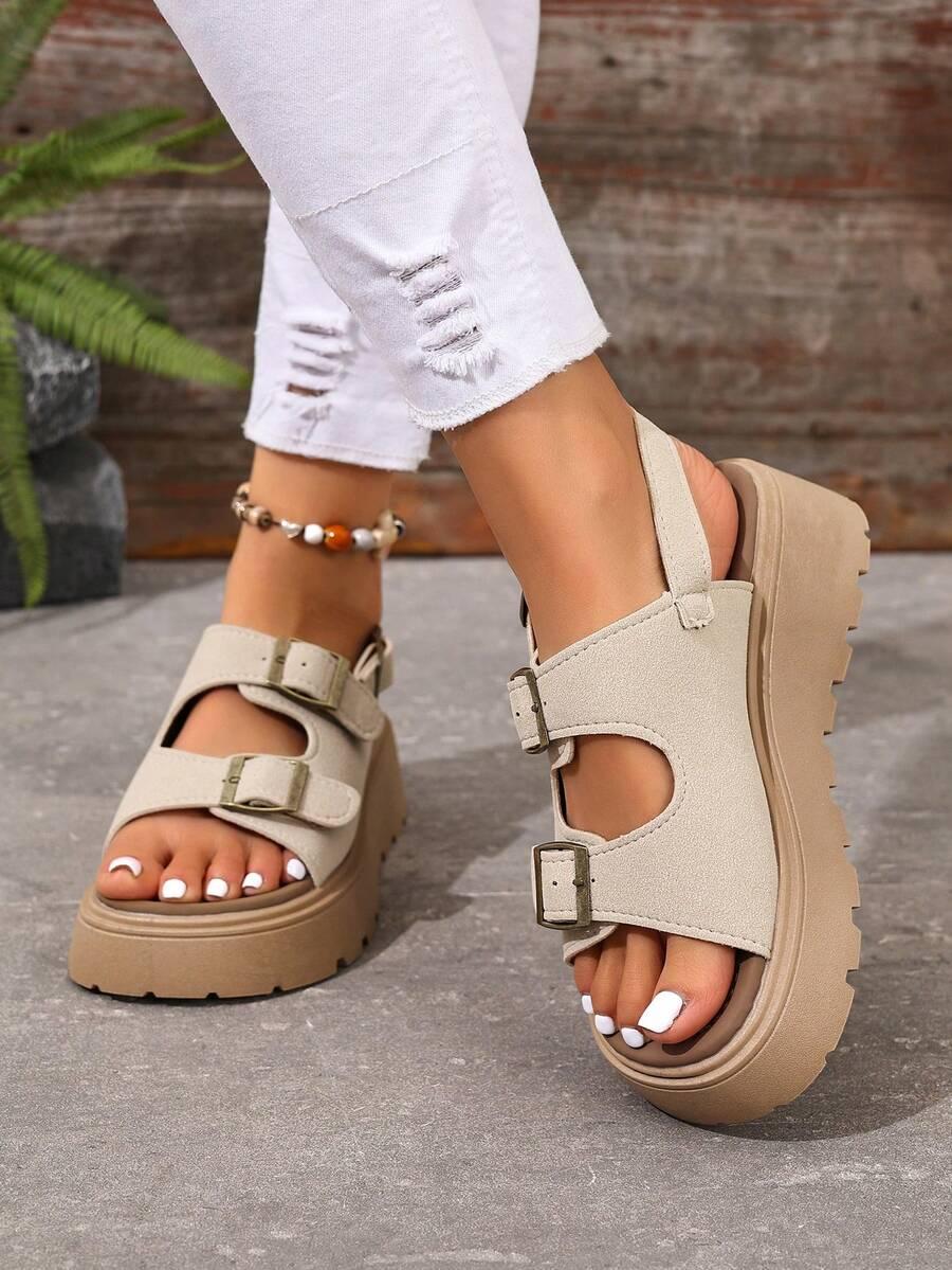 SHEIN BEŻOWE SANDAŁY CASUAL S06__38